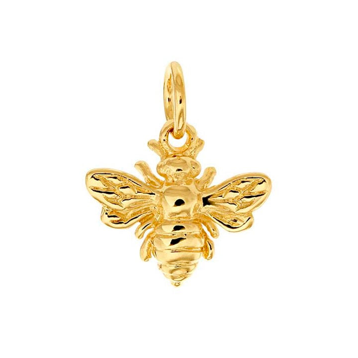 14K Yellow Gold Vermeil Honey Bee Charm