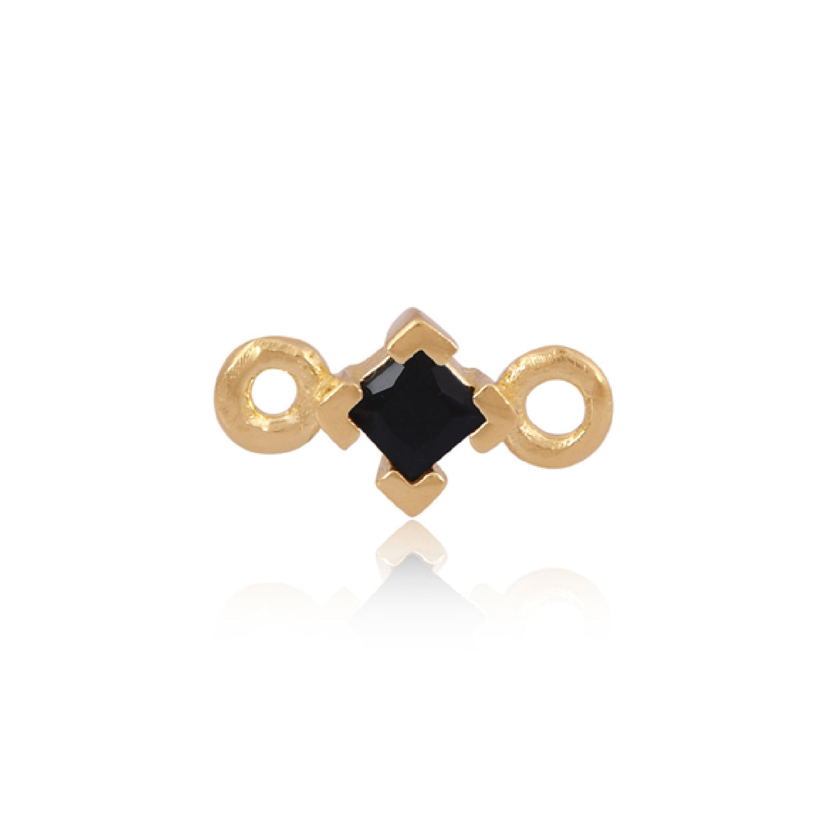 Black square 14ct connector