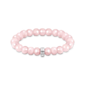 Charm bracelet with oval rose quartz beads