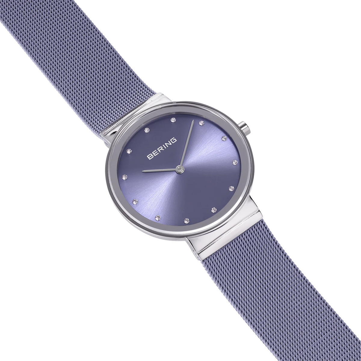 Sparkling Mesh Watch Lavender Silver