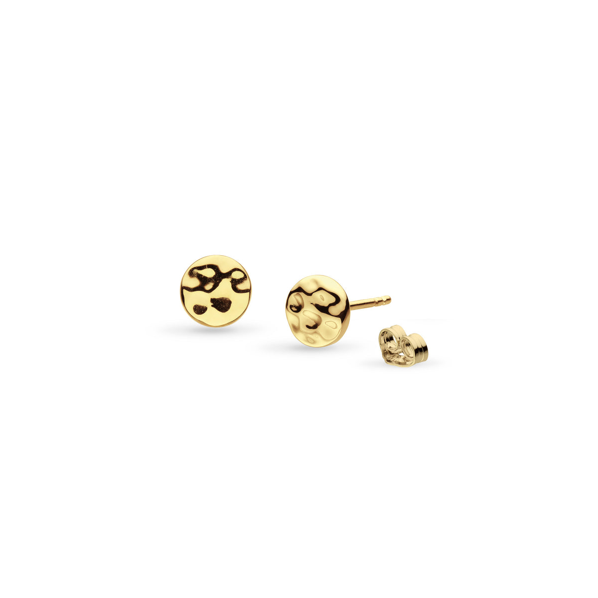 Kit Heath Mirage Reflect Golden GP Round Disc Stud Earrings