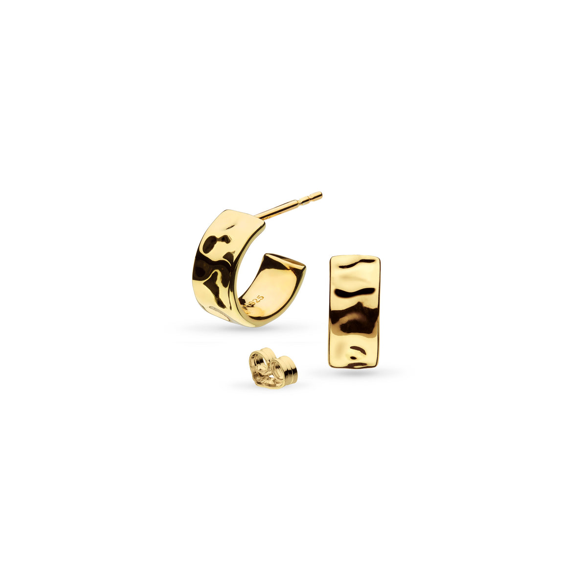 Kit Heath Mirage Reflect Golden GP Semi Hoop Stud Earrings