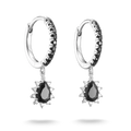 TRUE ROMANCE SILVER HOOP EARRINGS WITH ZIRCONIA PENDANT
