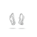 CURVED HOOP EARRING WITH WHITE ZIRCONIA SILVER