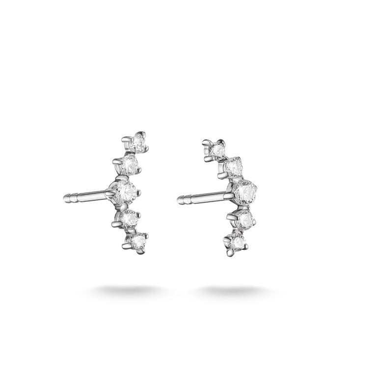 STUD EARRINGS WITH WHITE ZIRCONIA