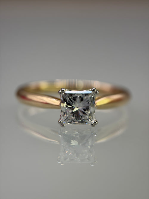 1ct Princess-Cut Lab-Grown Diamond Solitaire Ring in 9ct Yellow Gold