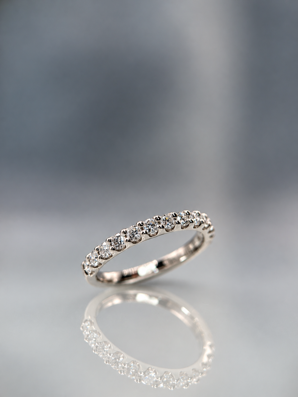 9ct White Gold 0.50ct Lab-Grown Diamond Half Eternity Ring | Wedding Band