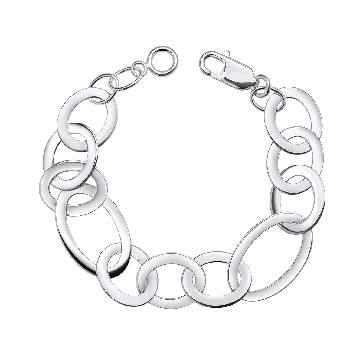 Beginnings Mixed Size Flat Oval Link Bracelet