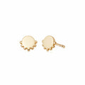Beaded Disc Stud Earrings 18ct Gold Plate