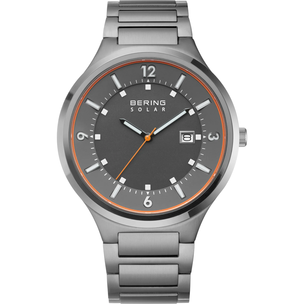 Solar Date Numerical Link Watch Grey
