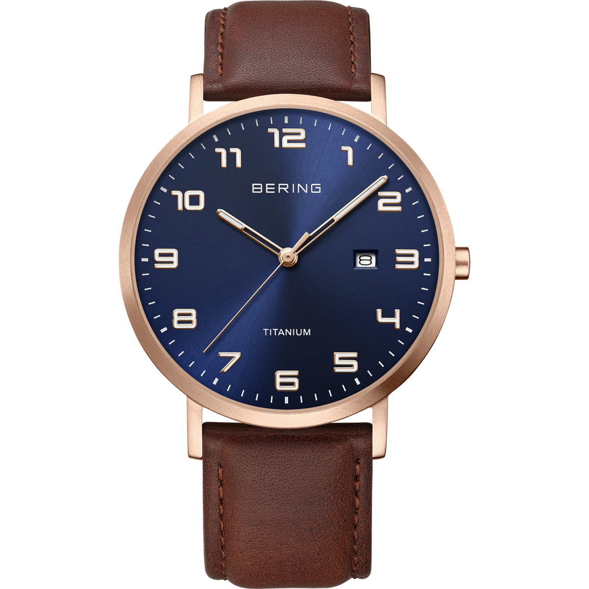 Maxi Titanium Date Numerical Watch Blue Rose Gold