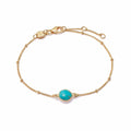 Turquoise Healing Stone Bobble Bracelet 18ct Gold Plate