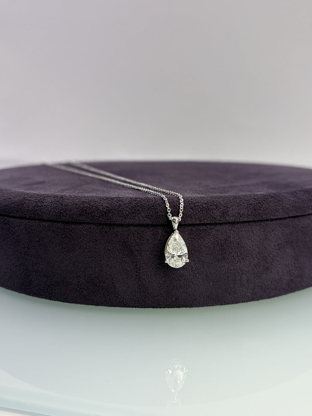 2ct Diamond Platinum Teardrop Necklace
