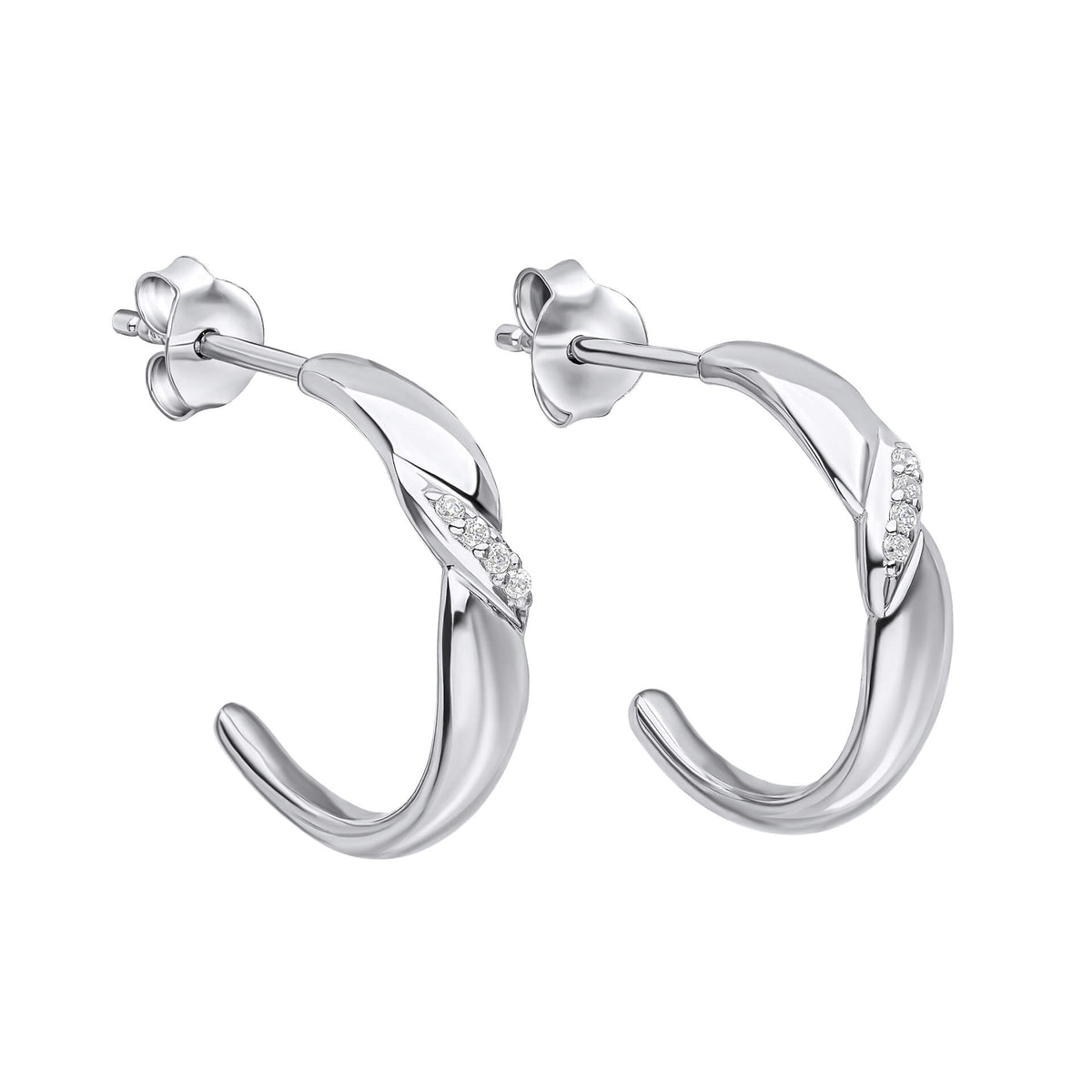 Beginnings Twist 3/4 Hoop Earrings with Cubic Zirconia