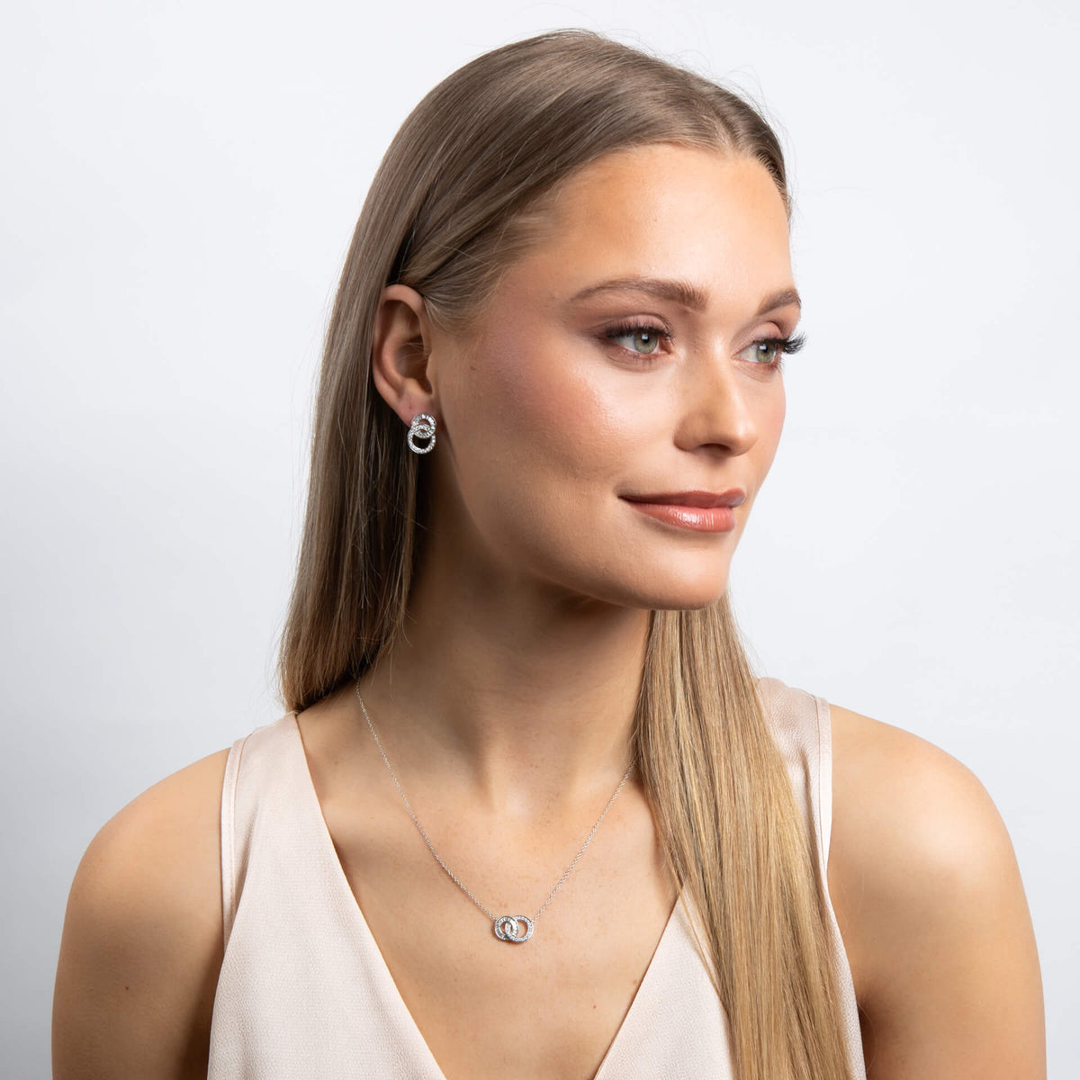Diamonfire Linked Circles Necklace