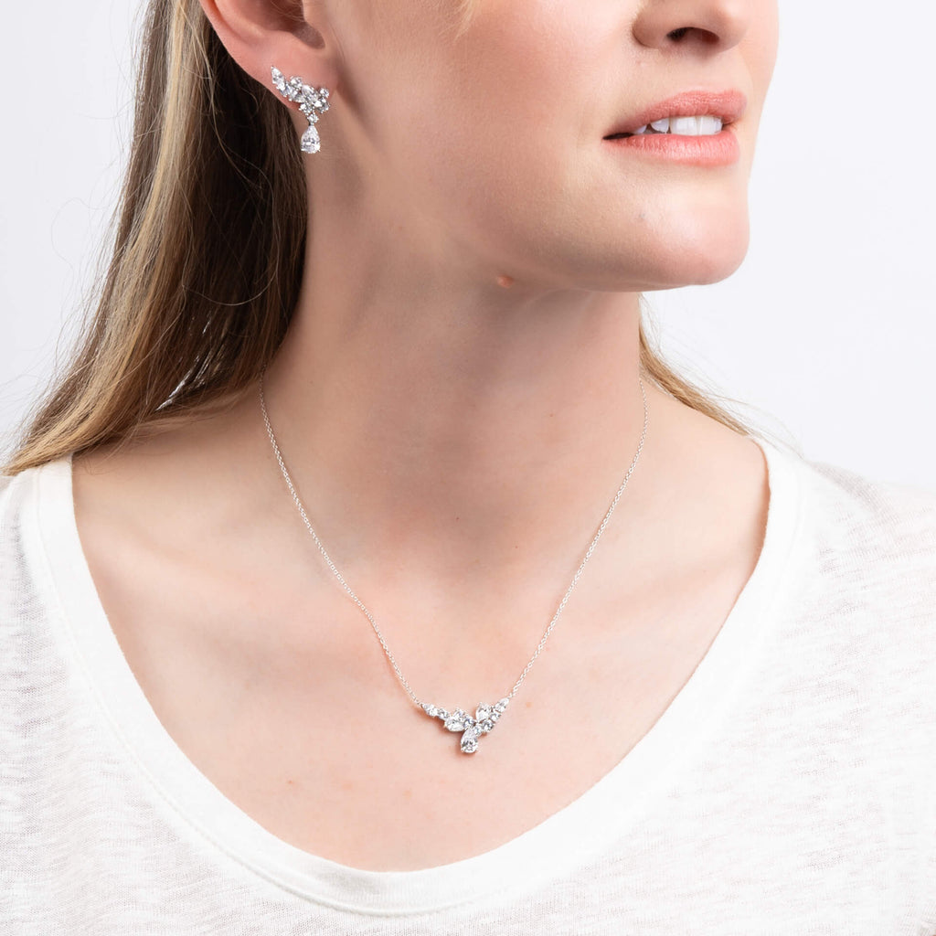 Diamonfire Statement Multi-Cut Zirconia Cluster Necklace