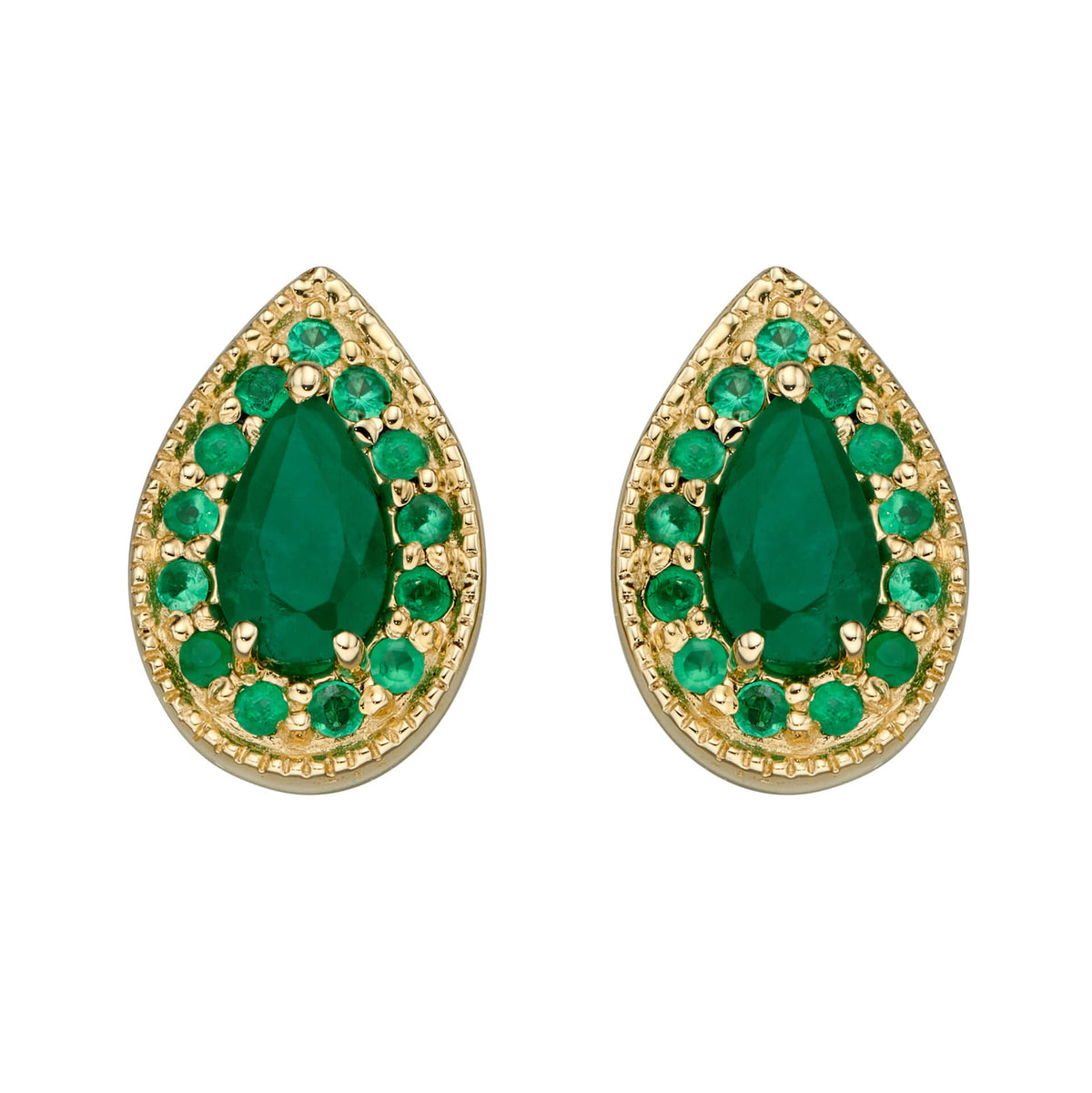 Elements Gold Teardrop Earrings with Precious Stone