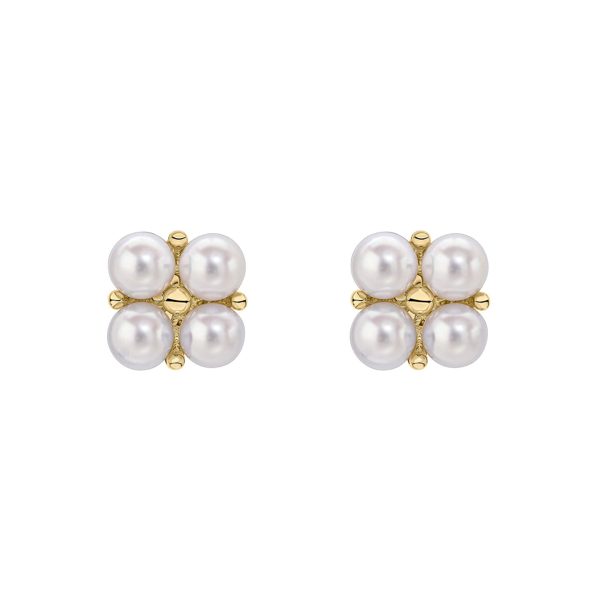 Elements Gold Floral Freshwater Pearl Earrings