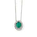 Elements Gold Precious Stone Pendant with Diamond Cluster Surround