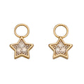 Elements Gold Star Shaped Diamond Hoop Earring Charms