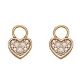 Elements Gold Heart Shaped Diamond Hoop Earring Charms