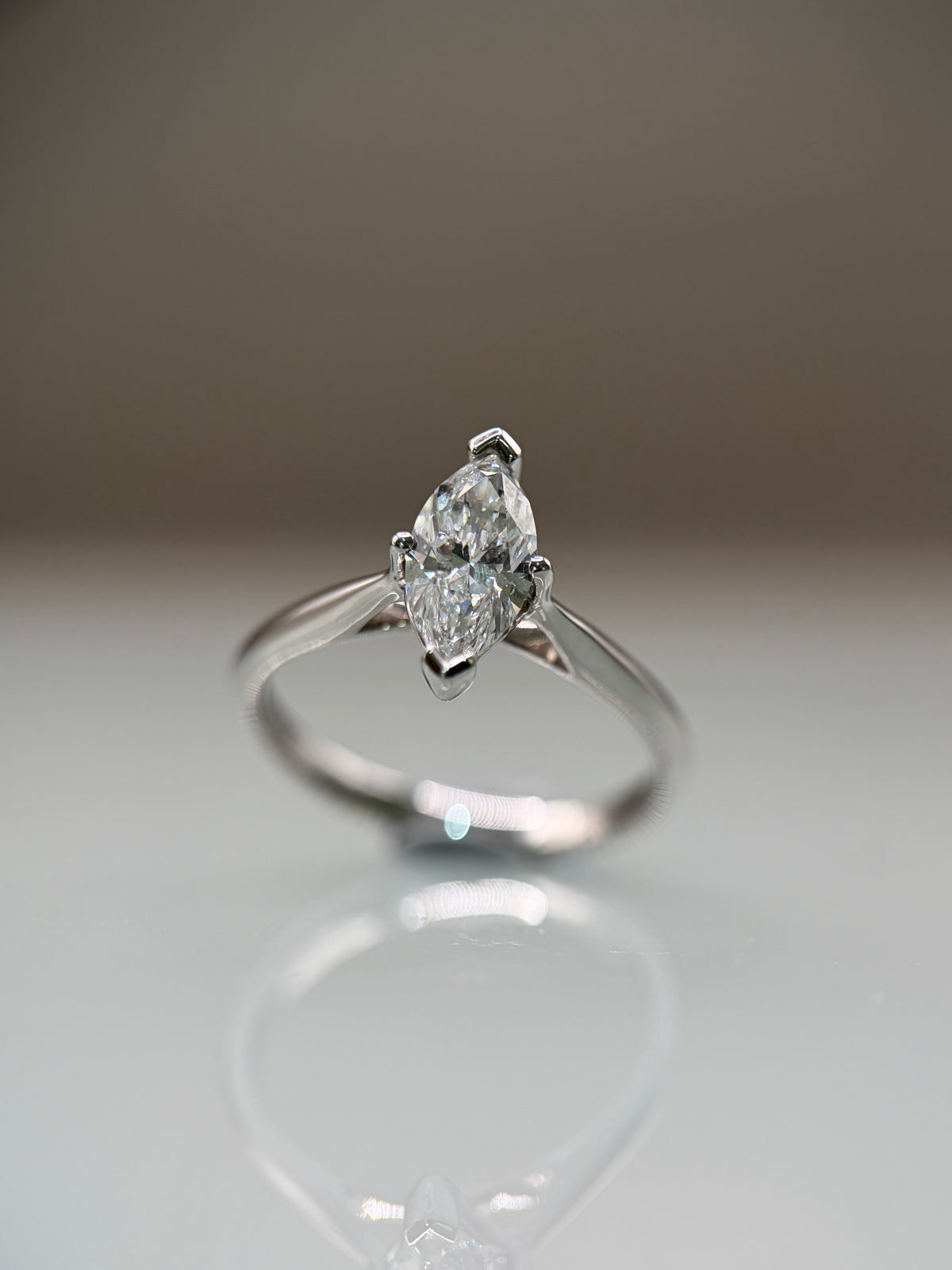 1ct Marquise Cut Lab Grown Diamond Engagement Ring in Platinum
