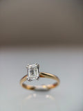 9ct Yellow Gold 1ct Emerald-Cut Lab-Grown Diamond Ring