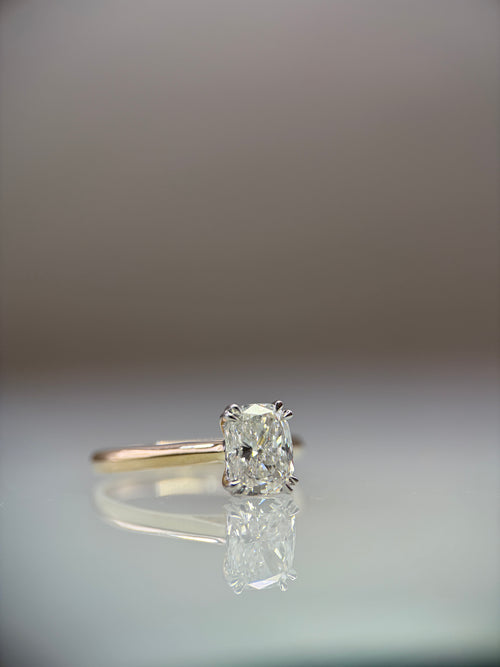 1.5ct Cushion-Cut Lab-Grown Diamond Solitaire Ring in 9ct Yellow Gold