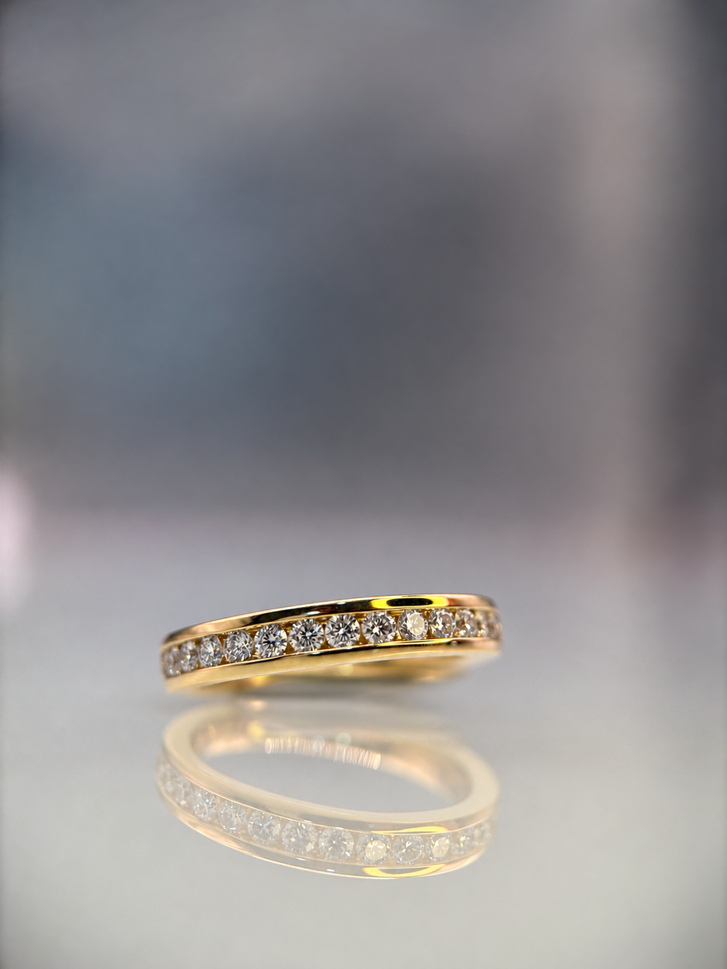 9ct Yellow Gold Lab-Grown Diamond Half Eternity Ring
