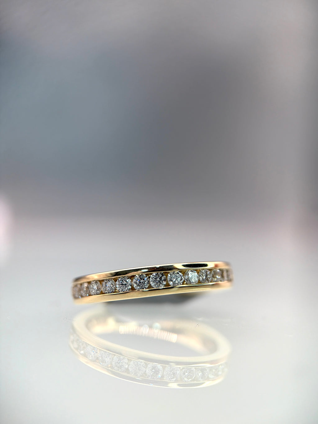 9ct Yellow Gold Lab-Grown Diamond Half Eternity Ring