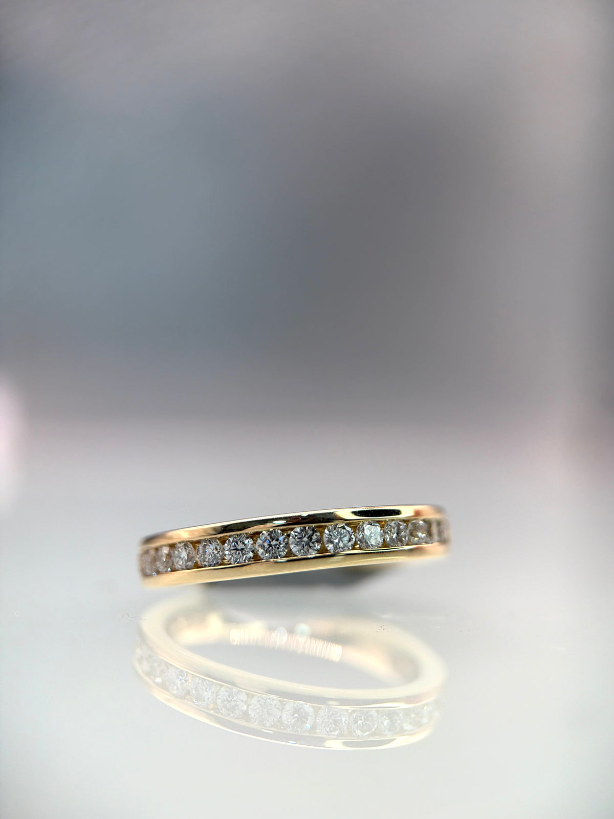 9ct Yellow Gold Lab-Grown Diamond Half Eternity Ring