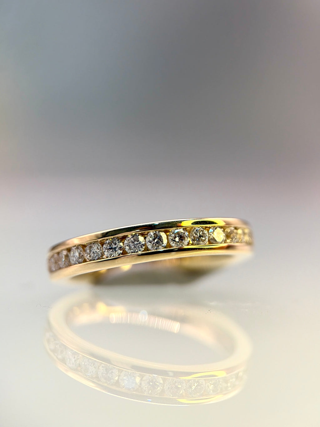 9ct Yellow Gold Lab-Grown Diamond Half Eternity Ring