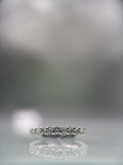9ct White Gold 0.50ct Lab-Grown Diamond Half Eternity Ring | Wedding Band