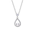 Diamonfire Open Halo Teardrop Pendant with Shell Pearl