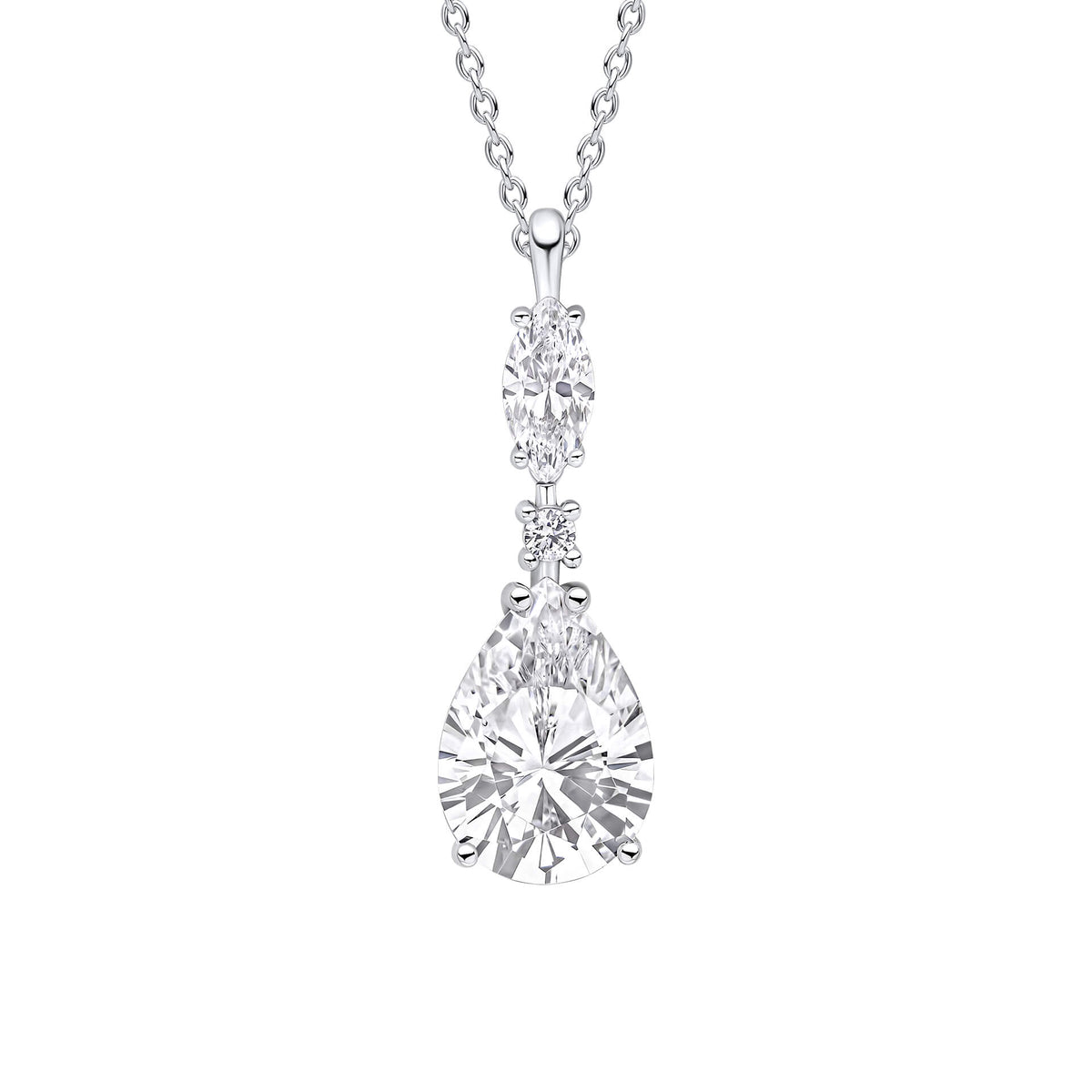 Diamonfire Teardrop and Marquise Drop Pendant