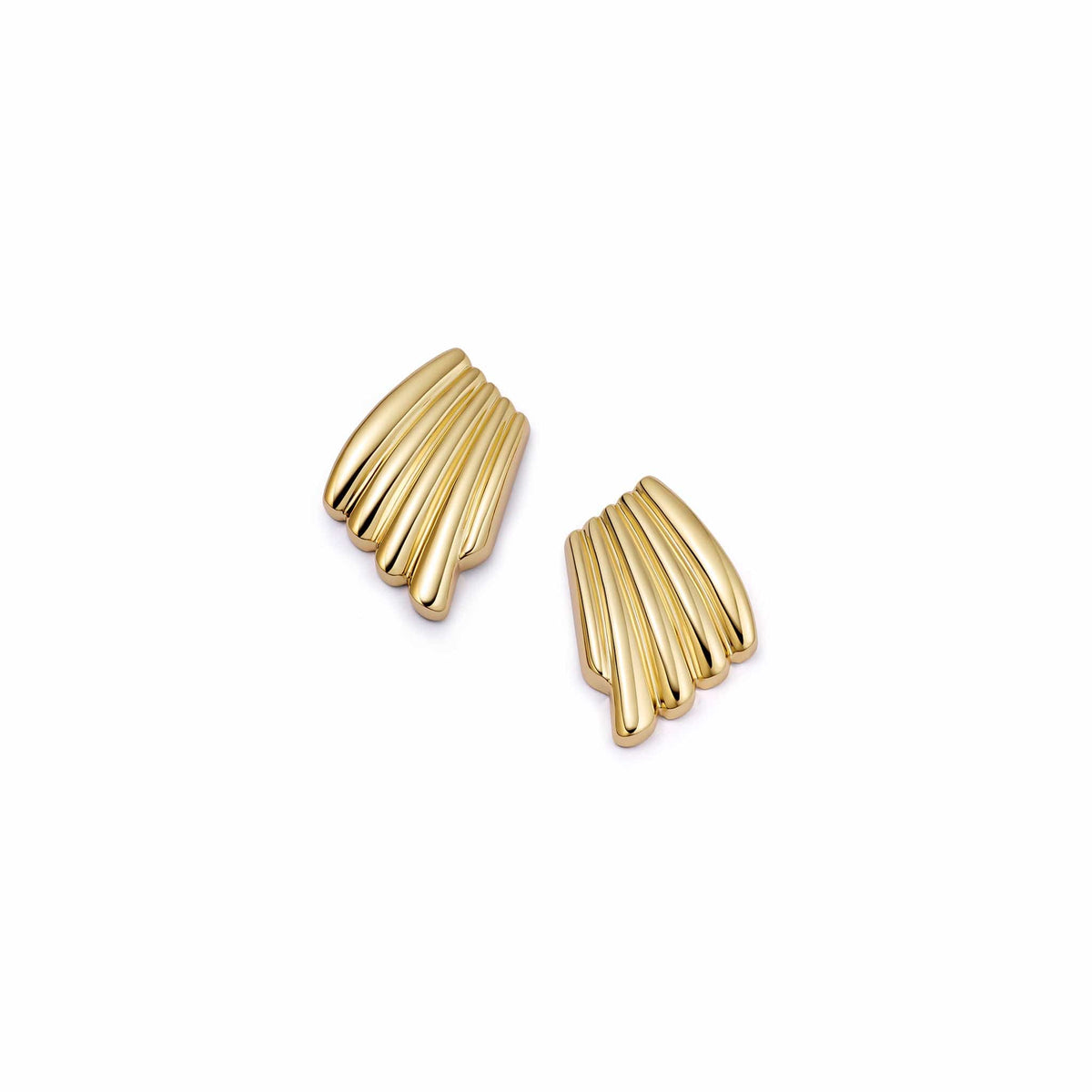 Polly Newman Mini Wave Stud Earrings 18ct Gold Plate
