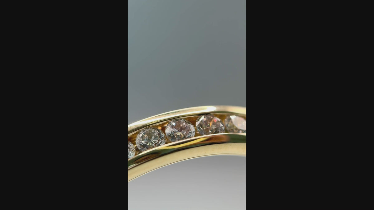 9ct Yellow Gold Lab-Grown Diamond Half Eternity Ring