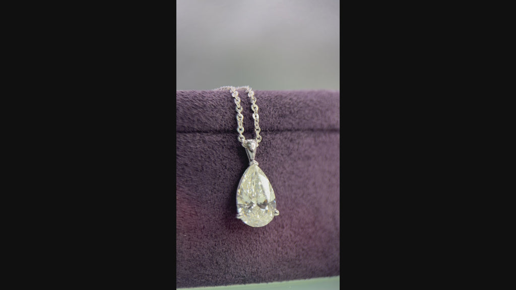 2ct Diamond Platinum Teardrop Necklace