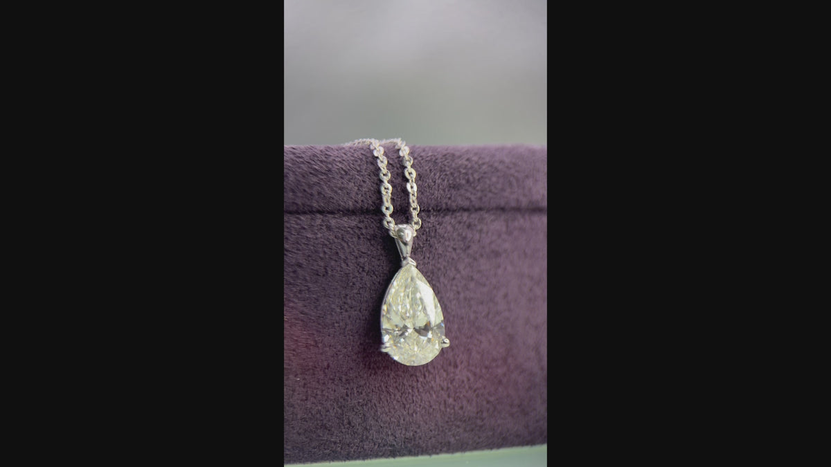 2ct Diamond Platinum Teardrop Necklace