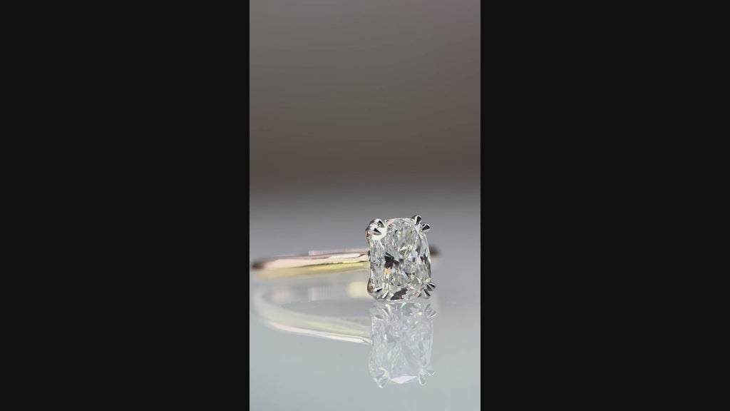 1.5ct Cushion-Cut Lab-Grown Diamond Solitaire Ring in 9ct Yellow Gold