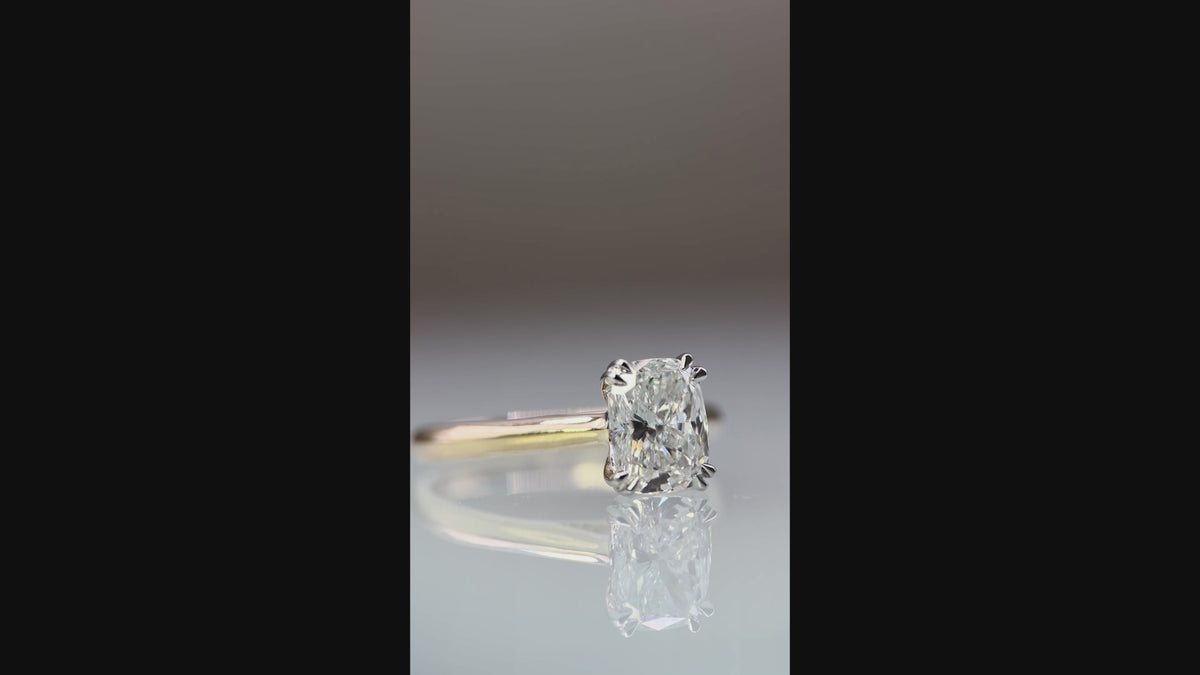 1.5ct Cushion-Cut Lab-Grown Diamond Solitaire Ring in 9ct Yellow Gold