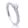 Diamonfire Six Claw Solitaire Ring with Pave Shoulders