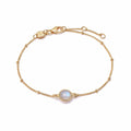 Rainbow Moonstone Healing Stone Bobble Bracelet 18ct Gold Plate