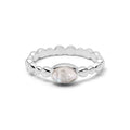 Rainbow Moonstone Healing Stone Bobble Ring Sterling Silver