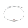 Rose Quartz Healing Stone Bobble Bracelet Sterling Silver