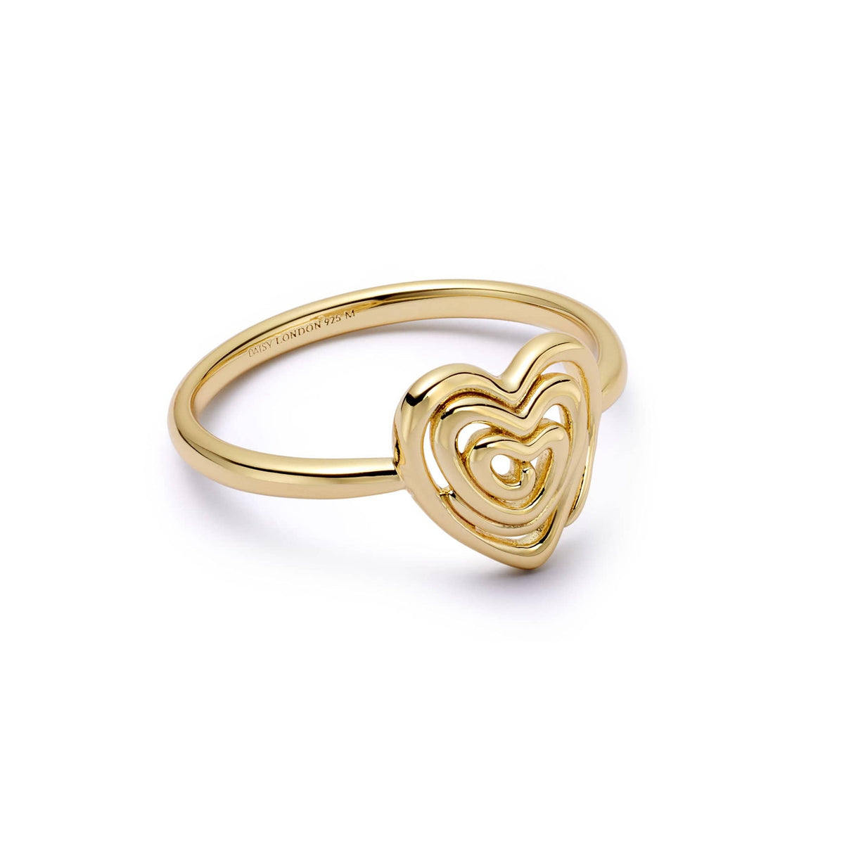 Scribble Heart Ring 18ct Gold Plate