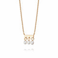 Treasures Seed Pearl Trio Necklace 18ct Gold Plate
