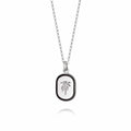 Palm Enamel Necklace Sterling Silver